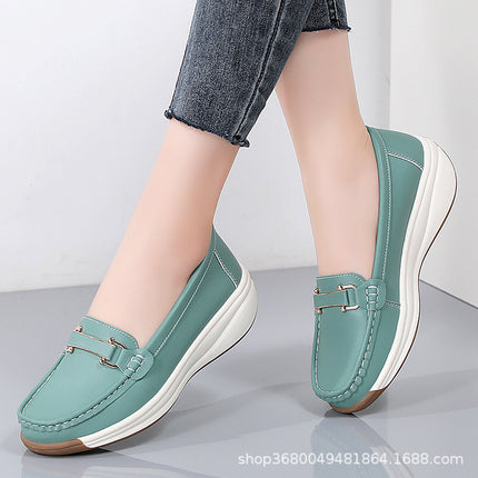 Plus-Size Women's Shoes with Thick Soles and Height Increase, 2024 Spring New Platform Wedge Slip-On Shoes, Casual Shoes for Mothers