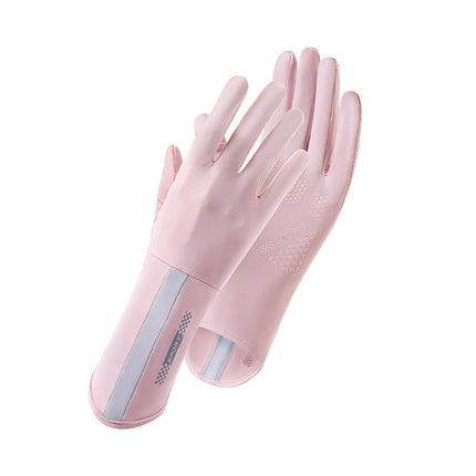 New ice sunscreen gloves summer riding non-slip breathable ice silk gloves high elastic finger flip touch screen gloves wholesale