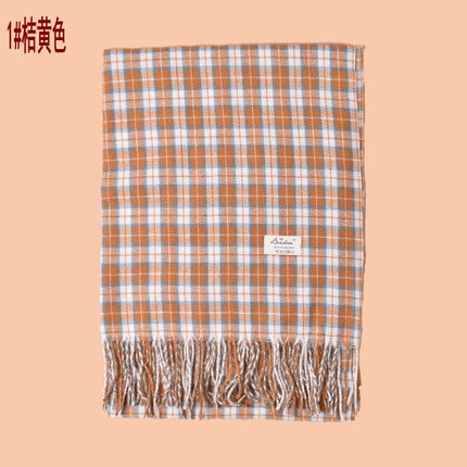 Autumn and Winter New Small Square All-match Tassel Cashmere Scarf Thickened Warm Shawl Cold-proof Unisex