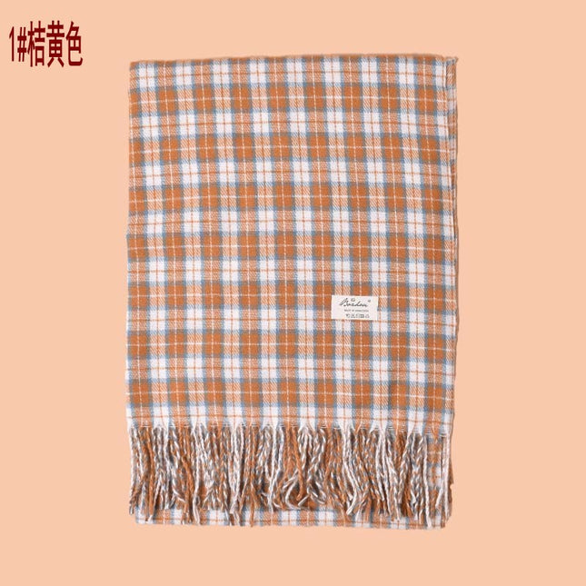 Autumn and Winter New Small Square All-match Tassel Cashmere Scarf Thickened Warm Shawl Cold-proof Unisex