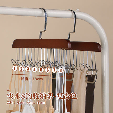 Multifunctional Hanger for Underwear and Vests, Dormitory Storage Solution, Household Solid Wood Hook, Wave-Shaped Clothes Hanger Wholesale