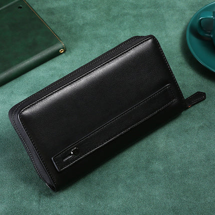 Douyin's Popular Upgraded Large-Capacity Genuine Leather Men's Clutch Crazy Horse Leather Cigarette Mobile Phone All-In-One Clutch Wallet