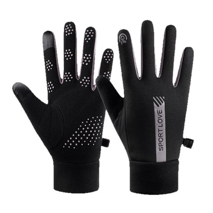 Warm Gloves Plus Velvet and Thickened Winter Cold-Proof Gloves Anti-Slip Touch Screen Windproof Outdoor Electric Vehicle Cycling Gloves