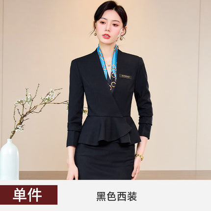 High-end Suit Dress Women's New Autumn High-end Professional Temperament Jewelry Shop Beauty Salon Hotel Front Desk Work Clothes
