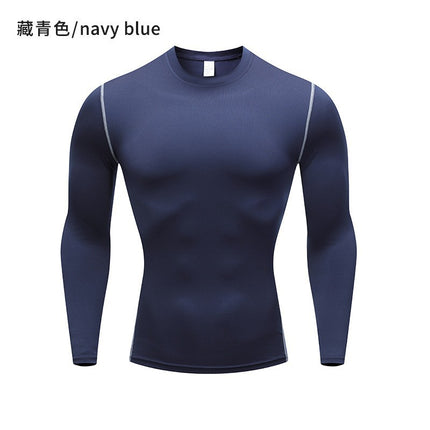 Sports Bodysuit Men's Long-Sleeved Elastic Quick-Drying Basketball Training Base Layer Autum New Running Fitness Clothing Top