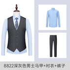 8822 dark gray Men's Vest Shirt Pants / S