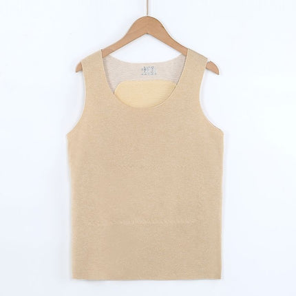 Women's AB Face Seamless Thermal Underwear Vest Women's Two-color Base Shirt Round Neck Cashmere Silk Women's Patch Vest