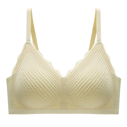 New Wheat Spike Lace Traceless Underwear No Steel Ring Anti-Sliding Sexy Gather Strap Bra Thin