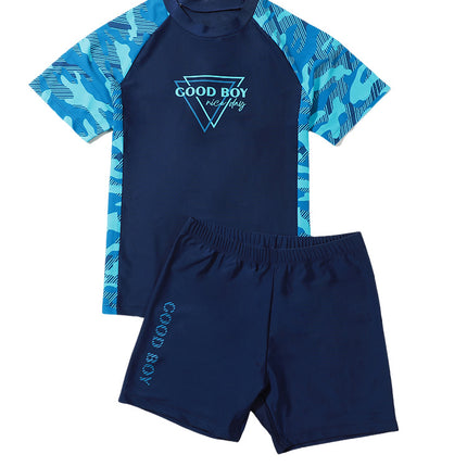 Children's Swimwear Boys' Big Children Split 2025 New Fat Children's Big Children's Hot Spring Swimming Trunks Youth Swimming suit