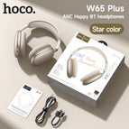 Replaceable fabric earmuffs [bluetooth 5.4] / W65 plus starlight color [anc noise reduction]
