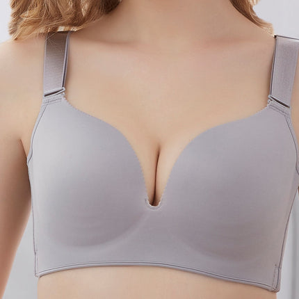 plus size Underwear Bra Thin Push-up Big Chest Push-up Adjustable Full Cup Non-rimless Underwear Gap Non-marking Bra