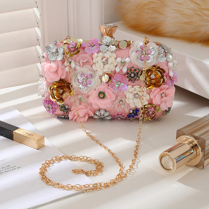 Cross-Border Hot-Selling Floral Handbag, Stylish Evening Bag, Versatile Floral Tote Bag, Can Be Worn Cross-Body, Exquisite Princess Diana Bag