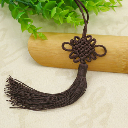 Small Chinese Knot Wholesale, Square Knot Tassel Pendant, Fan Bookmark, Ancient Style Long Tassel Pendant, Red