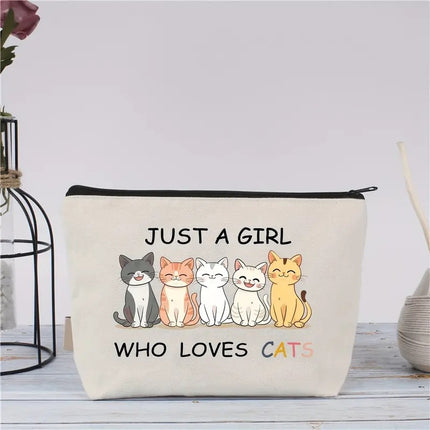 Cross-border Hot Selling Printed Canvas Cosmetic Bag Women Clutch Bag Student Zipper Pencil Case Wholesale Large Capacity Storage Bag