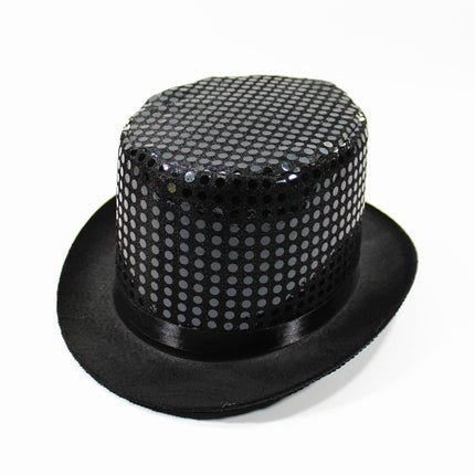 British Retro Gentleman Hat Black High Top Jazz Hat Stage Magic Hat Kidsren's Performance Hat Fashion High Top Hat