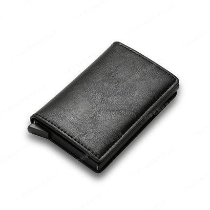 New Men's Multi-Card Slot Metal Wallet Card Holder Rfid Anti-Theft Short Wallet Wallet Menwallet