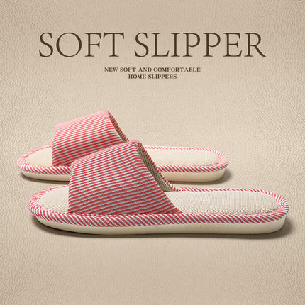 Linen Slippers for Men 2025 New Summer Indoor Home Soft-Soled Non-Slip Breathable Deodorant Cotton and Linen Slippers for Men
