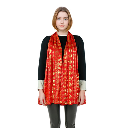 Europe and the United States cross-border foreign trade explosions autumn and winter new fashion bronzing color craft elastic warm scarf New Year long towel