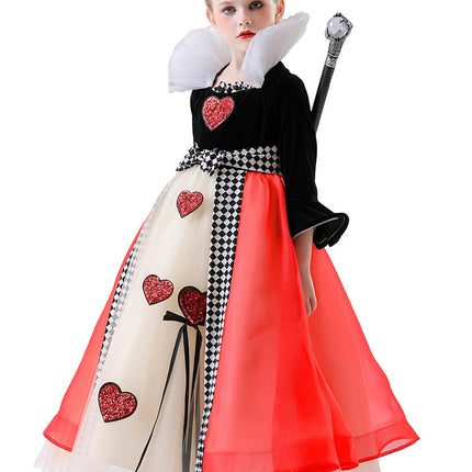 Halloween Cos Queen of Hearts Princess Dress Alice in Wonderland Dress Masquerade Performance Costume