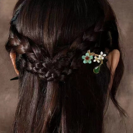 Antique Wood Hairpin Tassel Step-up Hair Hairpin Children's Imitation Ebony Headwear Disc Hair Han Clothing Accessories Ancient Costree Hair Hairpin Hair