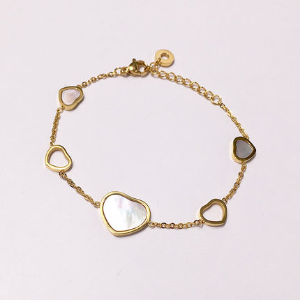 New Valentine's Day gift heart-shaped white fritillary stitching hollow love irregular string bracelet original jewelry wholesale