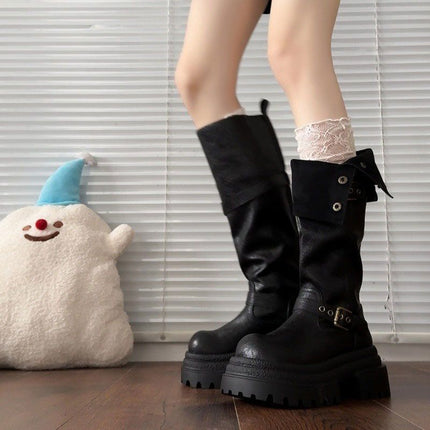Fashionable Over-The-Knee Boots 2025 Autumn and Winter New Thick-Soled Versatile Height-Increasing Slimming Dress Knight Boots Fashion Boots