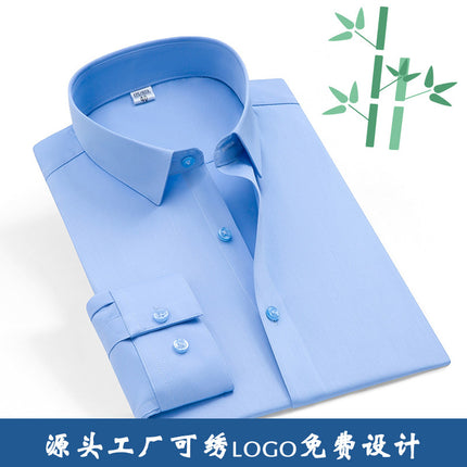 New Bamboo Fiber Men's Shirts, Men's Long-Sleeved Shirts, Business Work Clothes, No-Iron Women's Short-Sleeved Shirts, Women's Professional Shirts