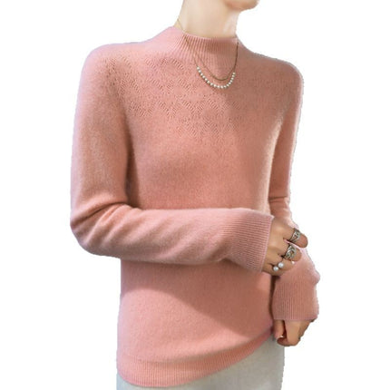 First-Line Garment Western Style Flower Pullover Soft Waxy Sweater Women's Autumn and Winter New Inner Knitted Base Shirt Slimming Age-Reducing