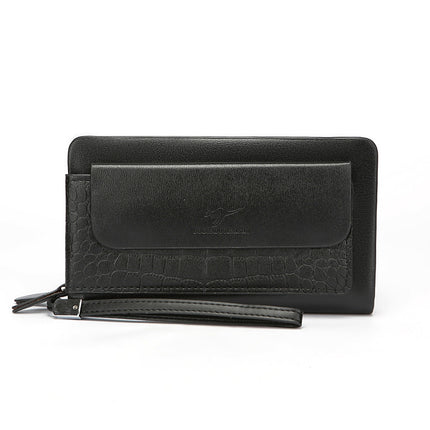 Cross-border new handbag men's business hand bag double zipper large capacity mobile phone bag men's wrist bag foreign trade wholesale