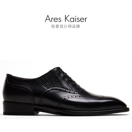 H52101 [Dropshipping] Lazy Oxford Shoes with Carved Pattern for Men, Business Formal Shoes, No-Tie Wedding Shoes