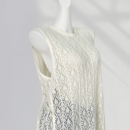 Cool Sense Lazy Style Stacked-up Blouse Knitted Vestigial Skirt Back Split Long Dress Korean Style Outer Skirt