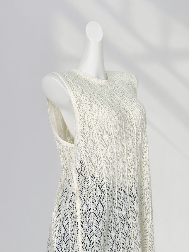 Cool Sense Lazy Style Stacked-up Blouse Knitted Vestigial Skirt Back Split Long Dress Korean Style Outer Skirt