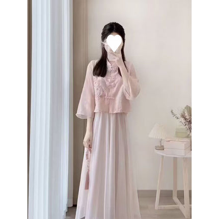Spring New Chinese Style Women's Clothing National Style Two-piece Suit High-end Beautiful Hanfu Improved Han Element Dress