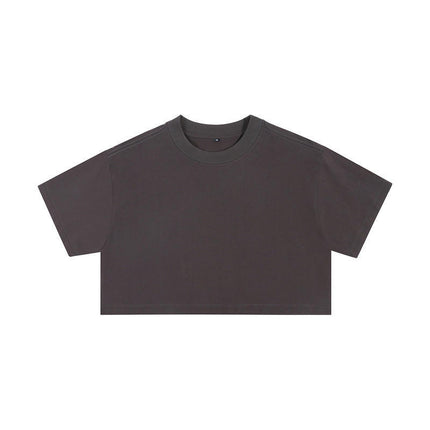 European Size Ins Pure Cotton Sexy Crop Top Loose Women's Short Sleeve T-Shirt with Logo Printed Same Day Shipping Crop Top