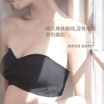 Summer Strapless Thin Small Chest Push-Up Wireless Bra for Women, Anti-Slip Invisible Anti-Exposure Seamless Bra