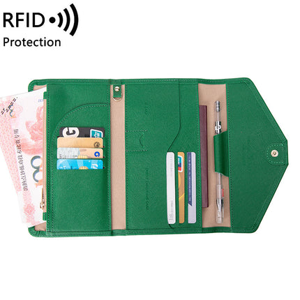 Cross-border Passbook Bag Women's 2023 New RFID Multi-function Air Ticket Certificate Bag Men's and Women's Passbook Holder for Traveling Abroad