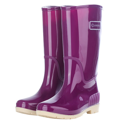 New Style Rain Boots for Women, High-Top Rain Boots, Korean Style Non-Slip Waterproof Boots, Thickened and Wear-Resistant Work Overshoes, Long Waterproof Shoes