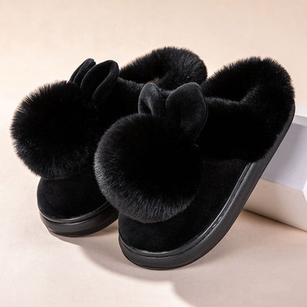 Cross-Border Women's Bags and Couples' Silent Home Slippers Autumn and Winter Plush Indoor Non-Slip Thick-Soled Warm Plush Cotton Slippers