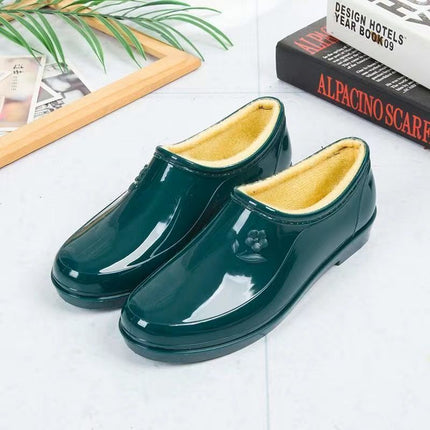 Mom's Rain Boots Women's Shallow Mouth New Fashion Lightweight Rain Boots Outer Wear Non-Slip Adult Work Kitchen Car Wash Glue Shoes