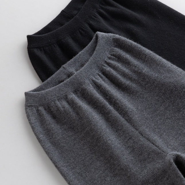 100% Pure Cashmere Women's 68-Count Imitation Air Layer Versatile Casual Leggings for Autumn and Winter New Style Can Be Worn Outside