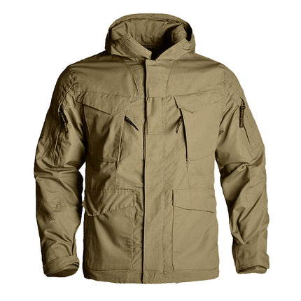 Hanye Outdoor Tactical Windbreaker Mid-Length M65 Jacket Spy Shadow Men's Waterproof Autumn and Winter Jacket