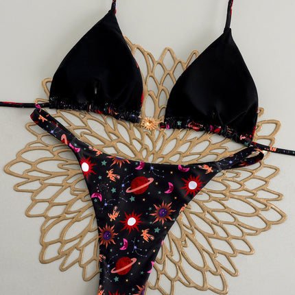 2025 Summer European and American New Split Bikini Sexy Brazilian Bikini Beach Swimsuit Black Leopard Dot