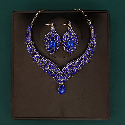 Korean Bride Necklace Earrings Two-piece Decorations Wedding Yarn Wedding Jewelry Wedding Accessories Dance Studio