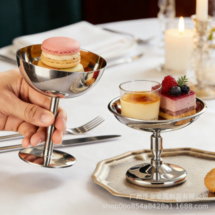 304 Stainless Steel Ice Cream Cup Entry Luxury INS Goblet Pudding Dessert Cup Cocktail Cup Smoothie Bowl Ice Cream Cup