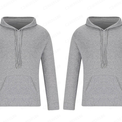 Cross-border men's classic 2-piece combination hooded sweater solid color fleece pullover youth trendy hoodie loose hooded