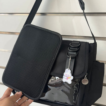 Japanese-Style Original Canvas Tote Bag, College Style Design, Casual Versatile Shoulder Bag, Lightweight Waterproof Burden-Reducing Crossbody Bag