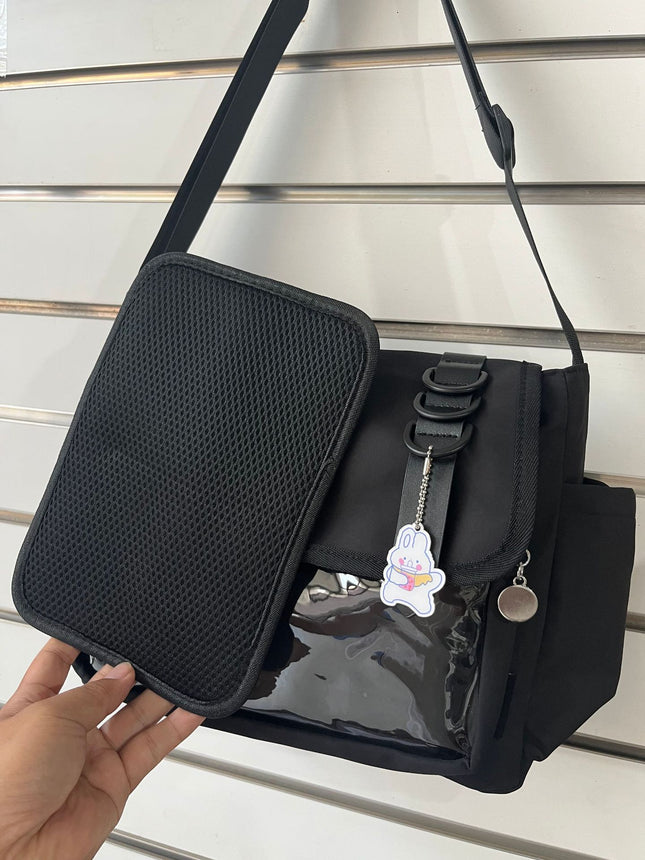 Japanese-Style Original Canvas Tote Bag, College Style Design, Casual Versatile Shoulder Bag, Lightweight Waterproof Burden-Reducing Crossbody Bag