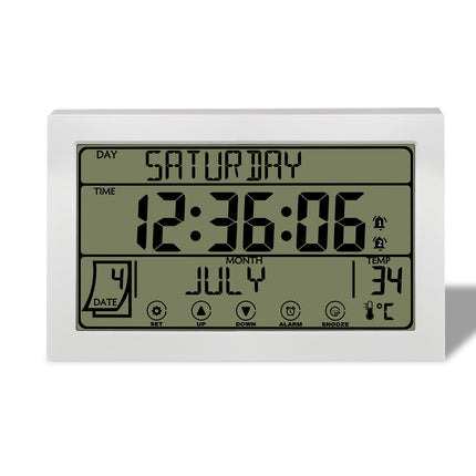 Cross-border Amazon Hot Week Full Display Touch Alarm Clock Bedroom Desk LCD Multifunctional Electronic Wall Clock