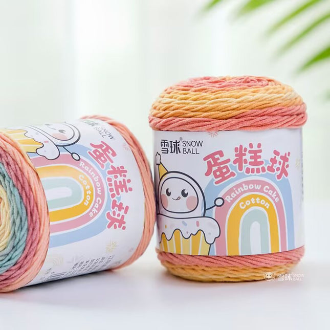 Cake Thread Snowball Wool Ball 5 Strands Milk Cotton Thread Rainbow Color Section Dyed Wool Scarf DIY Knitting Wool Ball