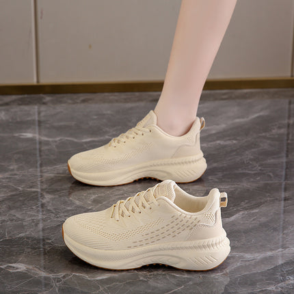 Summer Light Women's Shoes Soft Sole 2024 Flying Mesh Surface Breathable Feeling Running White sneaker Women's Tide